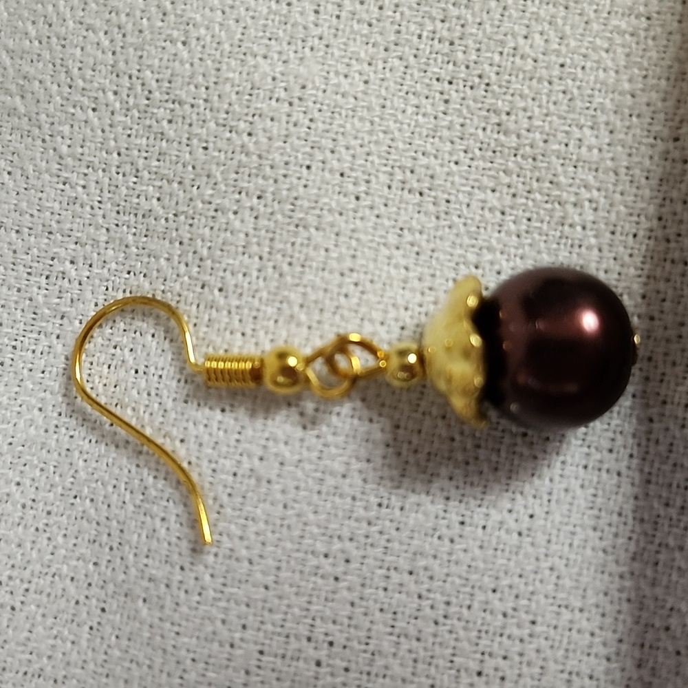 Purple beaded necklace and Earring set - Picture 7 of 12